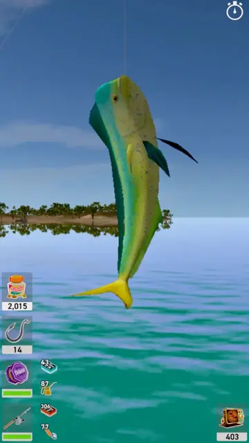 Fishing Club 3D: en guldmakrill lyfts ur vattnet