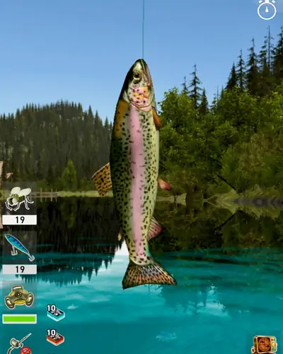 Fishing Club 3D: en regnbåge lyfts ur en skogssjö