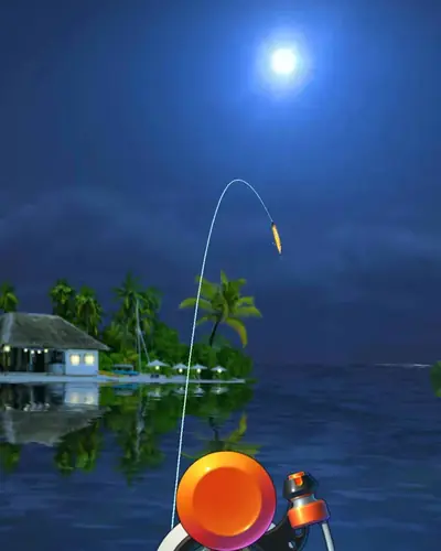 Fishing Hook: nattfiske i månsken vid en lagun