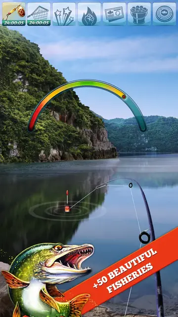 Let's Fish: flöte och spö på en stilla sjö mellan branta berg